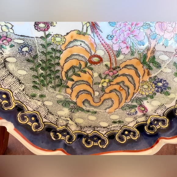 Decorative Plate/Jewelry/trinket dish Oriental Objects D'Art, Made in Macau. Vtg - Picture 11 of 12